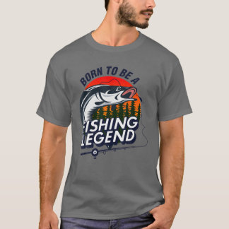T-shirt Né Pour Être Une Pêche Légende Pêche Sarcastique L