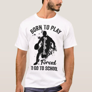 T-shirt né pour jouer au basket-ball forcé à aller à l'éco