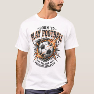 T-shirt Né pour jouer au football Graphique de sport vinta