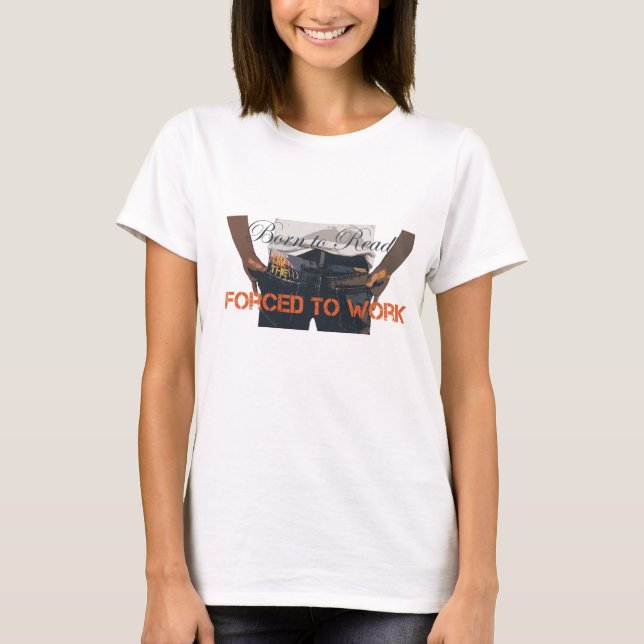 T-shirt Né pour Lire. Débardeur de culture contraint au tr (Devant)