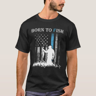 T-shirt Né pour pêcher mais forcé de travailler Citation d