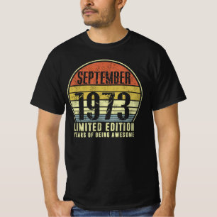 T-shirt Né Septembre 1973 Édition Limitée Années D'Êt