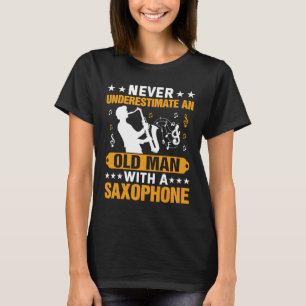 T-shirt Ne sous-estimez jamais la musique du vieux joueur