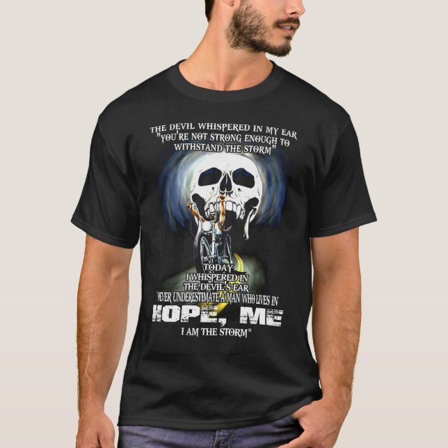 T-shirt Ne sous-estimez jamais un homme HOPE ME (Devant)