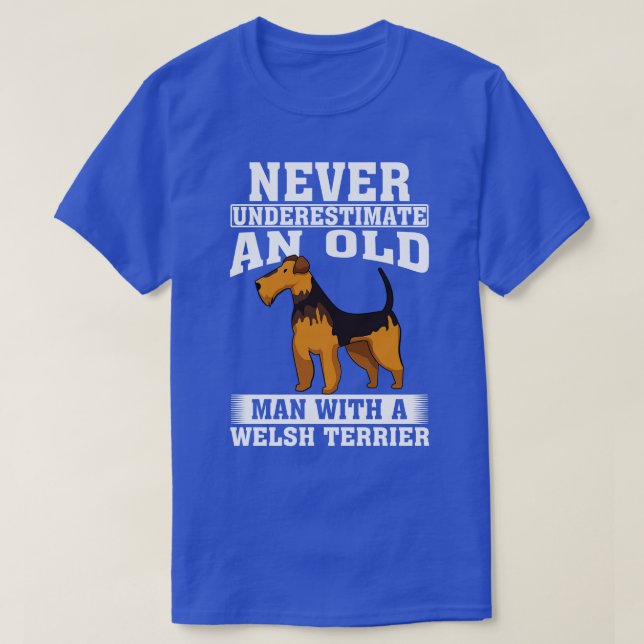 T-shirt Ne sous-estimez jamais un vieil homme au Terrier g (Design devant)