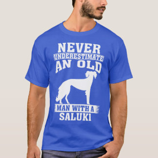 T-shirt Ne sous-estimez jamais un vieil homme avec Saluki