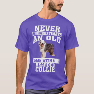 T-shirt Ne sous-estimez jamais un vieil homme avec un coll