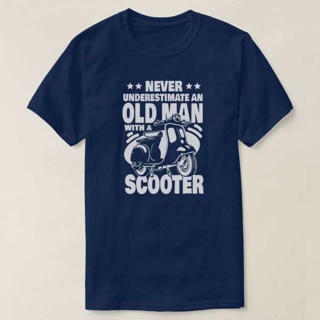 T-shirt Ne sous-estimez jamais un vieil homme avec un papa (Design devant)
