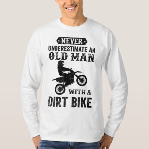 T-shirt Ne sous-estimez jamais un vieil homme avec un vélo