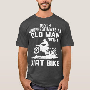 T-shirt Ne sous-estimez jamais un vieil homme avec un vélo
