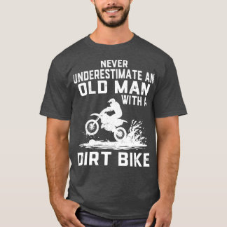 T-shirt Ne sous-estimez jamais un vieil homme avec un vélo