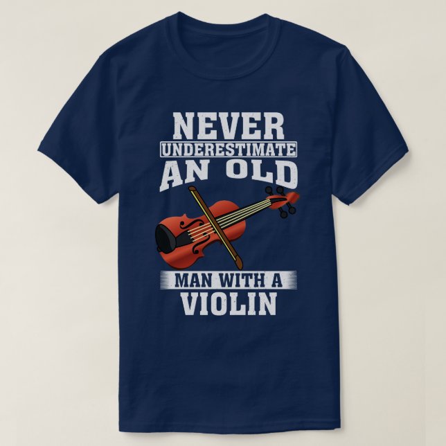 T-shirt Ne sous-estimez jamais un vieil homme avec un viol (Design devant)