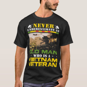 T-shirt Ne sous-estimez jamais un vieil homme Vietnam Vété