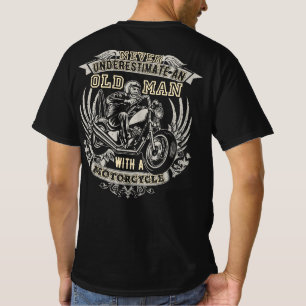 T-shirt Ne Sous-Estimez Jamais Un Vieux Homme Avec Une Mot