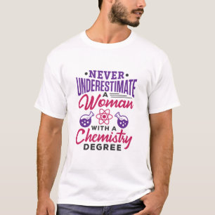T-shirt Ne sous-estimez jamais une femme avec un diplôme e