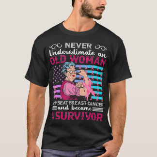 T-shirt Ne Sous-Estimez Jamais Une Vieille Femme Qui Batte