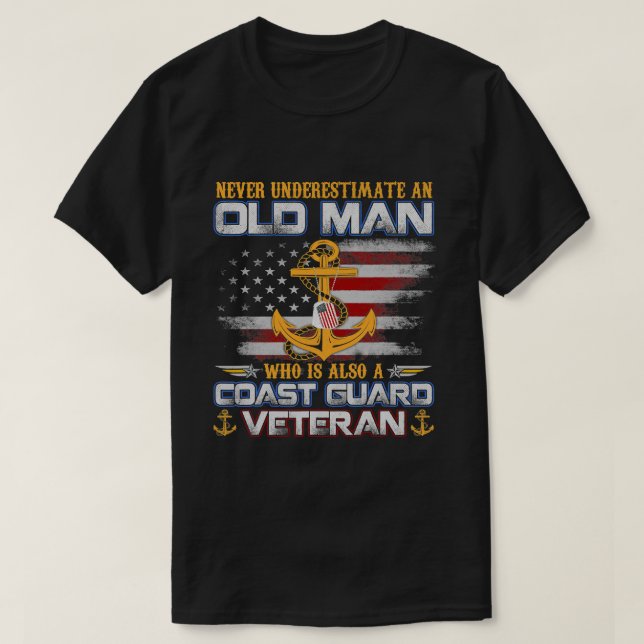 T-shirt Ne sous-estimez jamais Vieux Homme Veter de la Gar (Design devant)