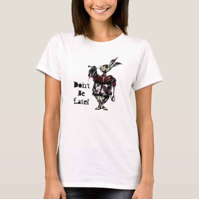 T-shirt Ne soyez pas en retard ! Lapin de blanc de (Devant)