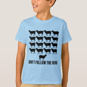 T-shirt Ne suivez pas le troupeau de moutons Soyez vos enf