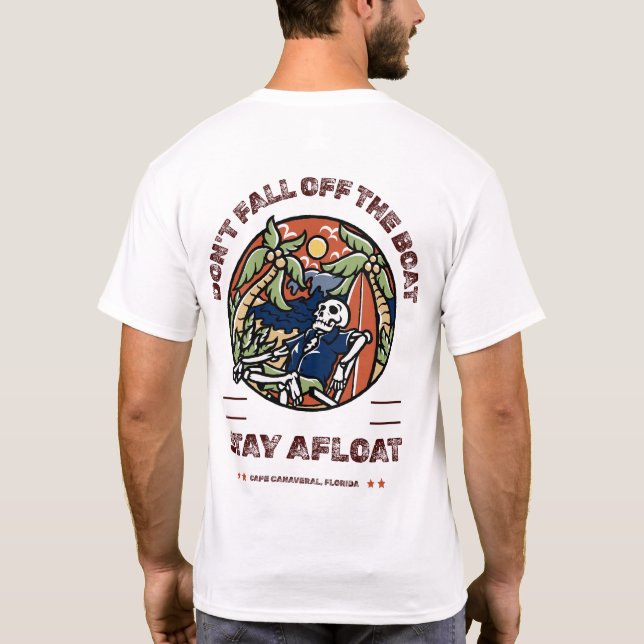 T-shirt Ne tombez pas du bateau par Salty AF (Dos)