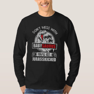 T-shirt Ne touchez pas aux bébés Saurus Enfants Dinosaures