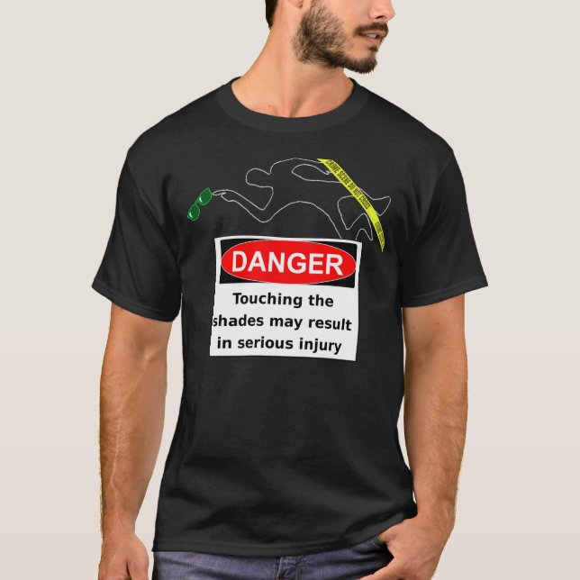 T-shirt Ne touchez pas les lunettes de soleil ! (Devant)