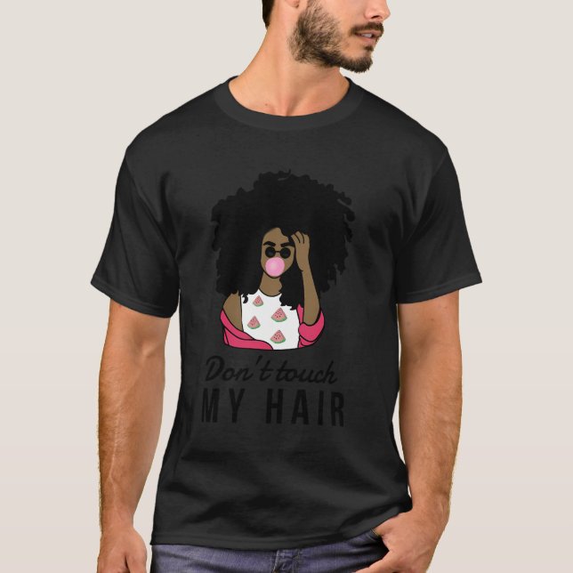 T-shirt Ne Touchez Pas Mes Afro Hair Love Afros (Devant)