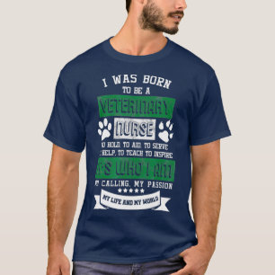 T-shirt Né Une Infirmière Vétérinaire Tech Animal