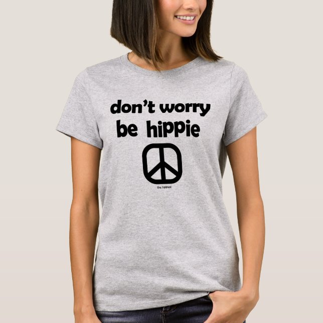 T-shirt Ne vous inquiétez pas être Hippie Tie Dye Tee Blue (Devant)