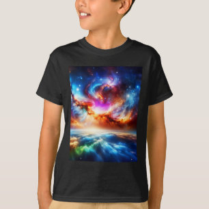 T-shirt Nébuleuse colorée à l'extérieur de la galaxie spat