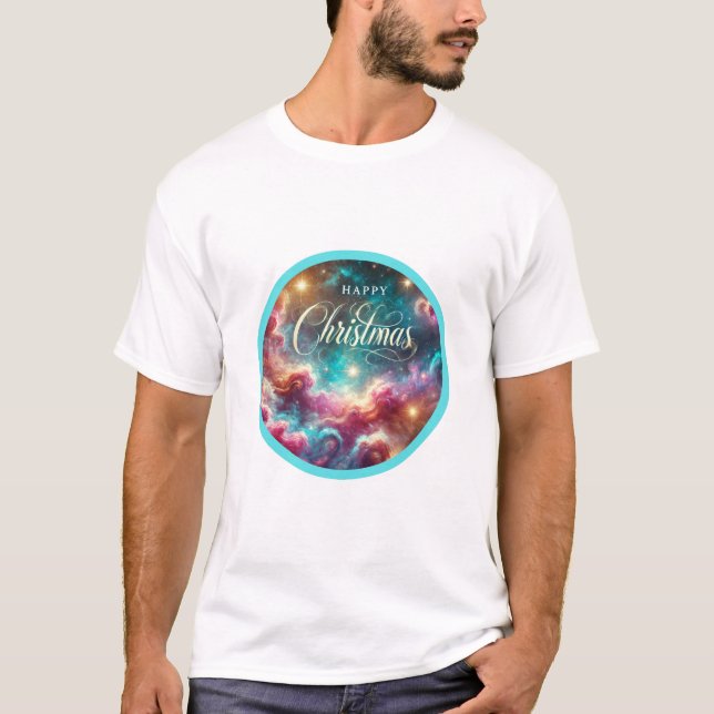 T-shirt Nébuleuse de Noël cosmique (Devant)