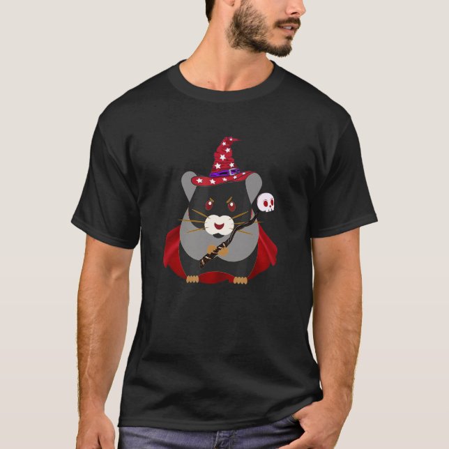T-shirt Necrohamster Necromancer Hamster Pet Wizard Roden (Devant)