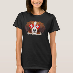 T-shirt Nederlandse Kooikerhondje Chien Suisse Drapeau Sun