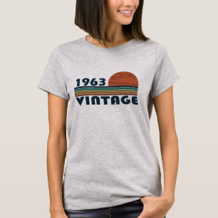 T-shirt Née en 1963 femmes d'anniversaire vintage
