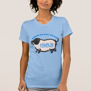 T-shirt Née en Chine de l'année de la cochon d'eau 1983 fe