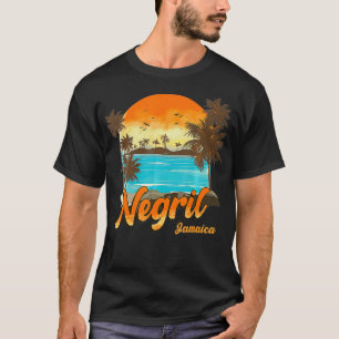 T-shirt Negril Jamaica Beach Vacances été Sunset Palm T