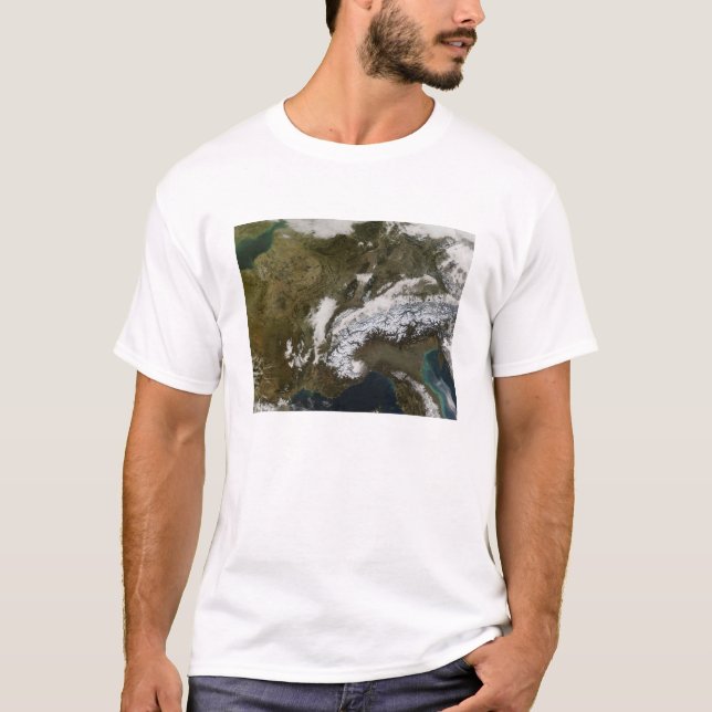 T-shirt Neige, brouillard et nuages bas en Europe occident (Devant)
