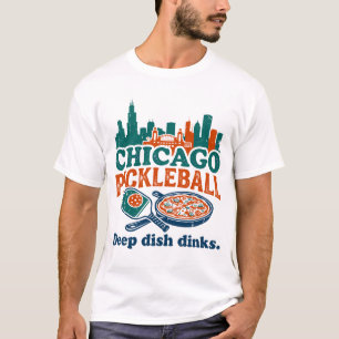 T-shirt Neige d'hiver à Chicago et pizza deep dish
