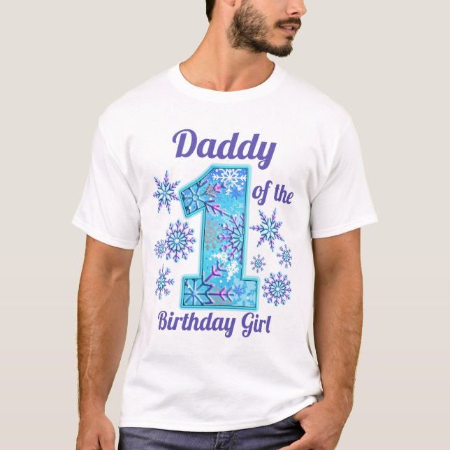 T-shirt Neige papa du premier anniversaire congelé (Devant)