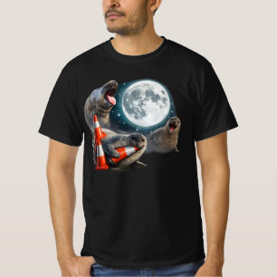 T-shirt Neil Le Phoque Lune , Graphisme de Phoque de Style
