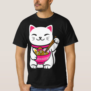 T-shirt Neko Cat Ramen Anime Kawaii Ado cadeau