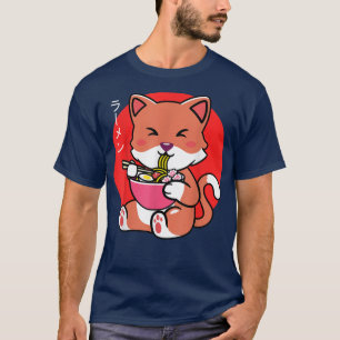 T-shirt Neko Cat Ramen Anime Kawaii Ado cadeau garçons fil