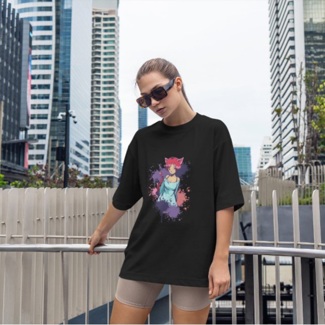 T-shirt Neko Girl Splatter (Créateur téléchargé)