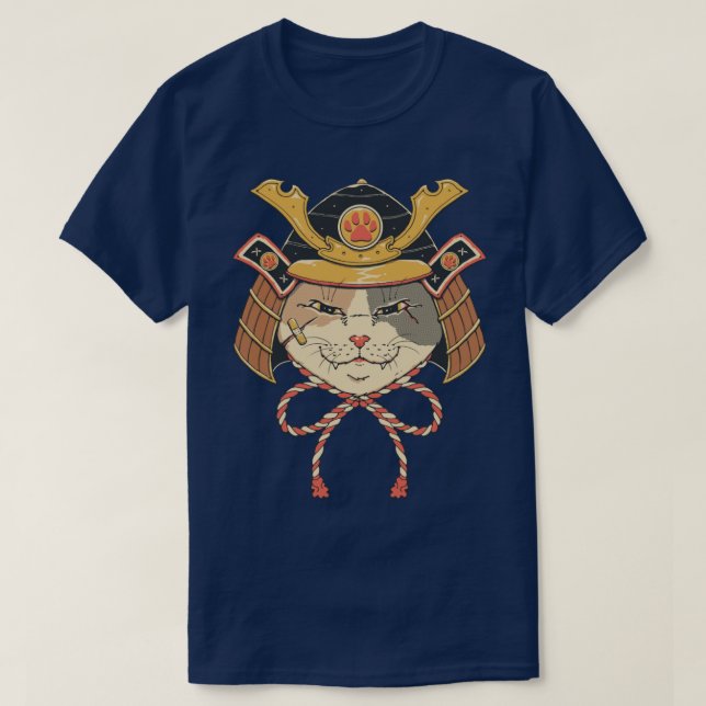 T-shirt Neko Samurai Head (Design devant)