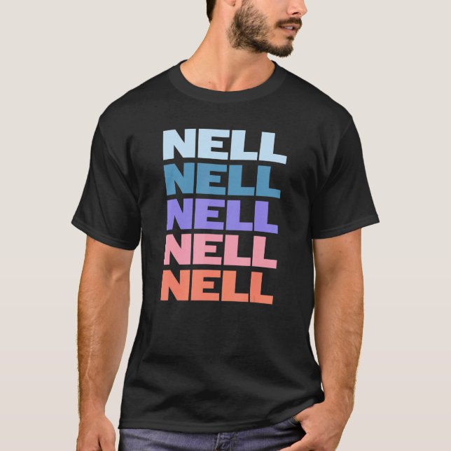 T-shirt Nell de texte répété moderne (Devant)