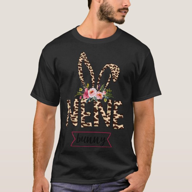 T-shirt Nene Bunny Leopard Flower Cute Easter (Devant)