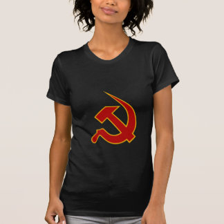 T-shirt Néo- marteau et faucille rouge foncé et jaunes