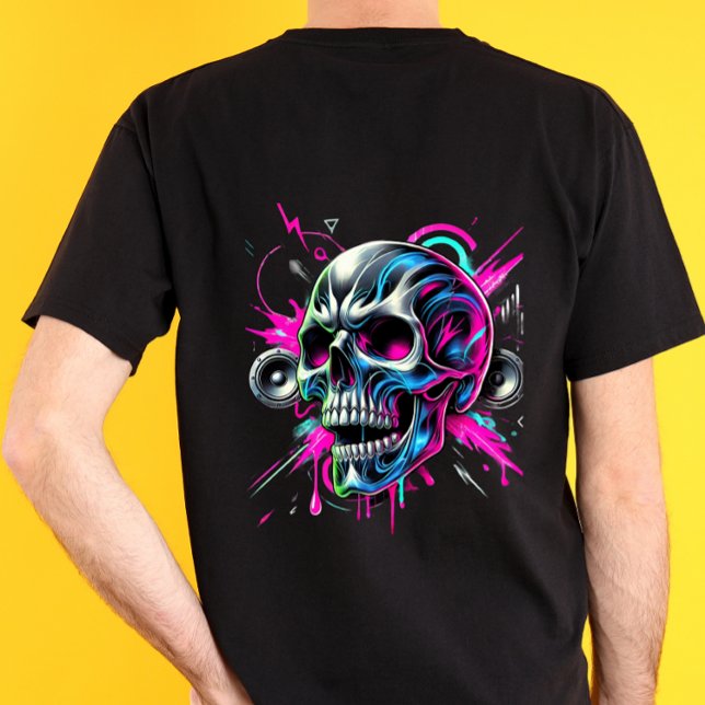 T-shirt Neon Broken Skull (Créateur téléchargé)