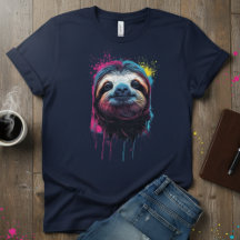 Neon Chill — Color Splash Sloth, Artistic Animal
