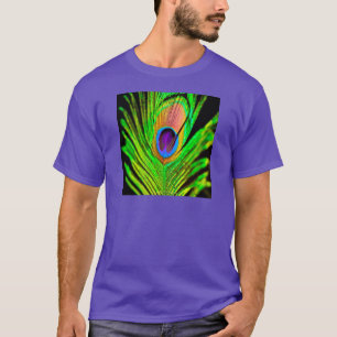 T-shirt Neon Colors Peacock Feather